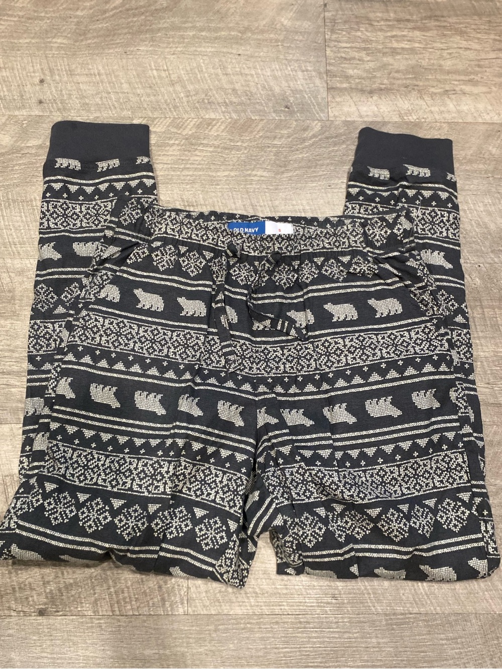 Old Navy Grey & White Bear Pattern Knit Lounge Pants